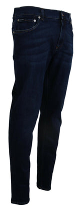 Elegante Slim Fit Jeans de mezclilla azul oscuro