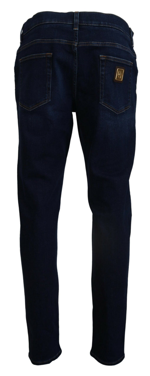 Elegante schlanke fit dunkelblaue Jeans Jeans