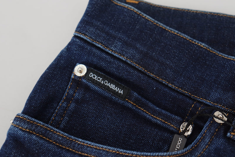 Eleganti jeans in denim blu scuro