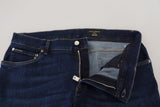 Elegante Slim Fit Jeans de mezclilla azul oscuro