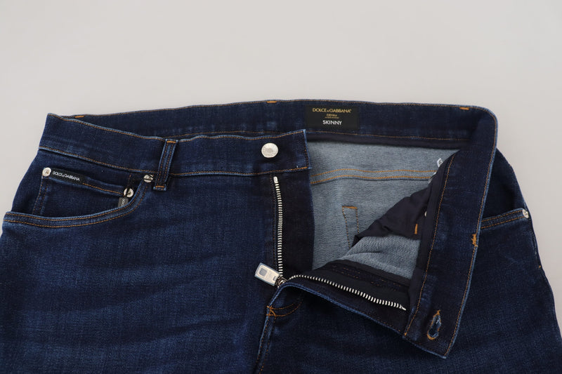 Eleganti jeans in denim blu scuro