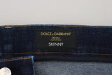 Elegante schlanke fit dunkelblaue Jeans Jeans