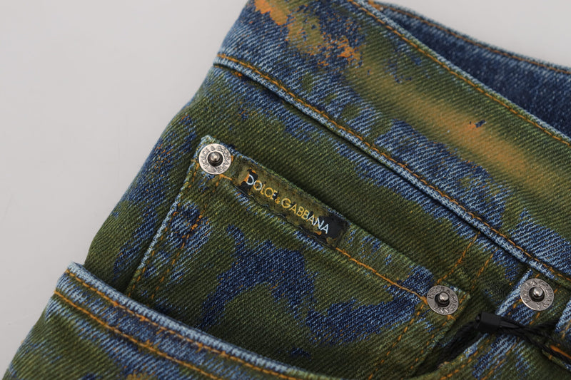 Jeans in denim chic sottili in fit in lavaggio verde