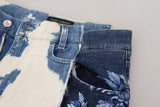 Eleganti pantaloni di denim in fit sciolto con stampa unica