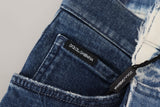 Elegante lockere Fit -Denimhose mit einzigartigem Druck