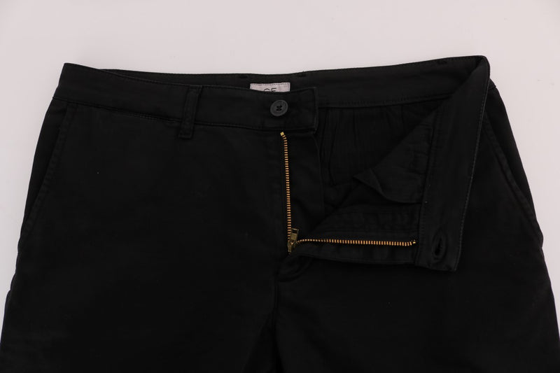 Pantalon élégant en coton noir slim fit