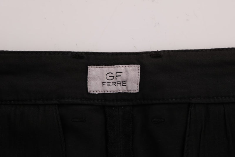 Pantalon élégant en coton noir slim fit