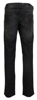 Pantalon denim gris exquis pour le gentleman moderne