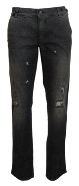 Pantalon denim gris exquis pour le gentleman moderne