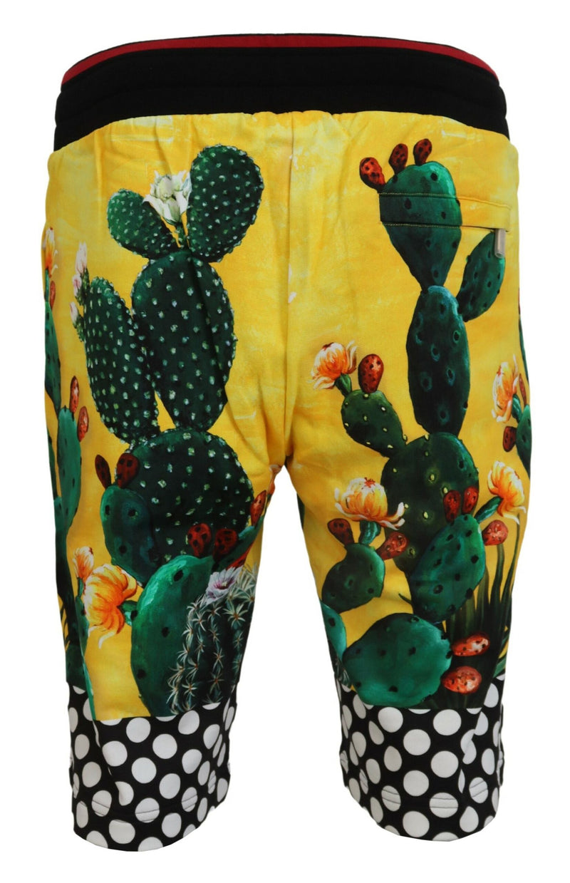 Multicolor -Kaktus -Print -Schweißshorts