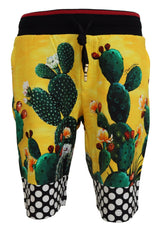 Shorts de sueur à imprimé Cactus multicolore