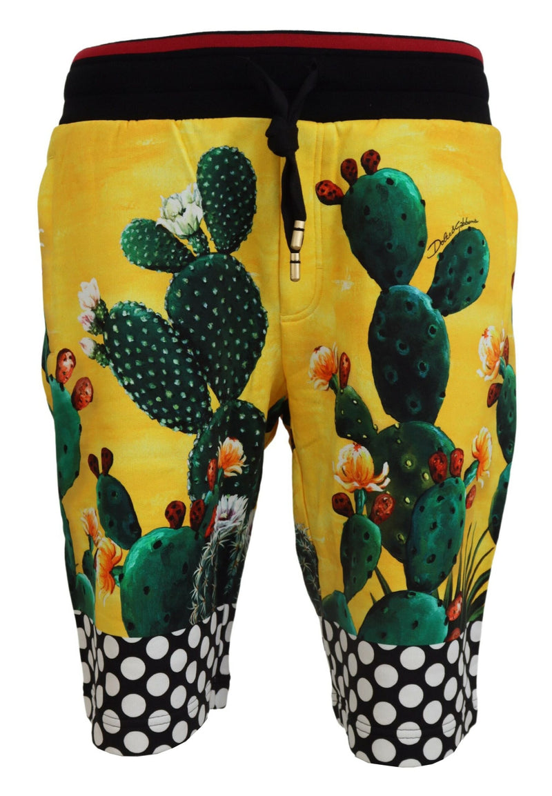 Multicolor -Kaktus -Print -Schweißshorts