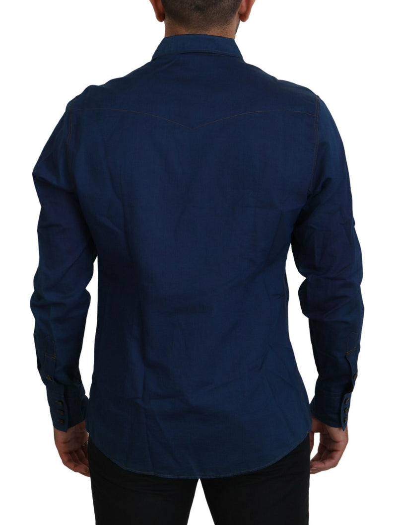 Chemise décontractée en jean bleu élégant