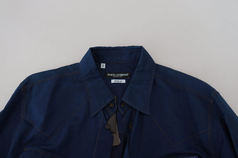 Chemise décontractée en jean bleu élégant