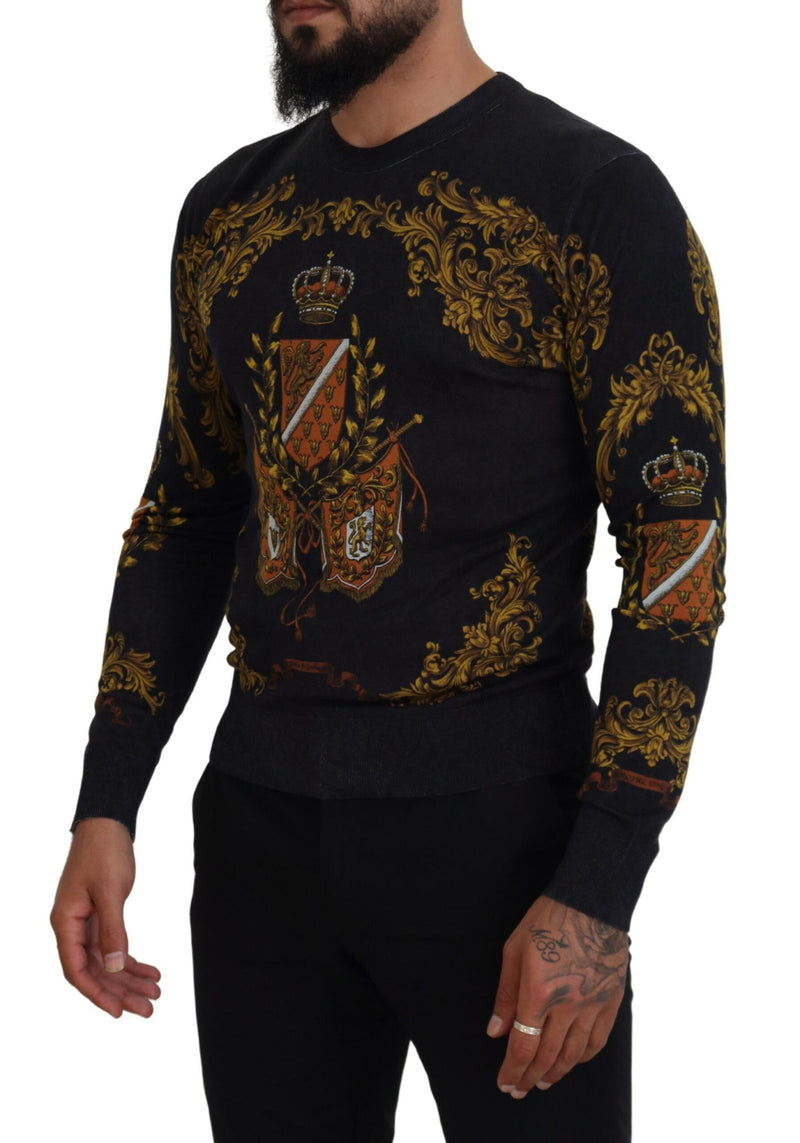 Baroque Medal Motive Silk Sweater