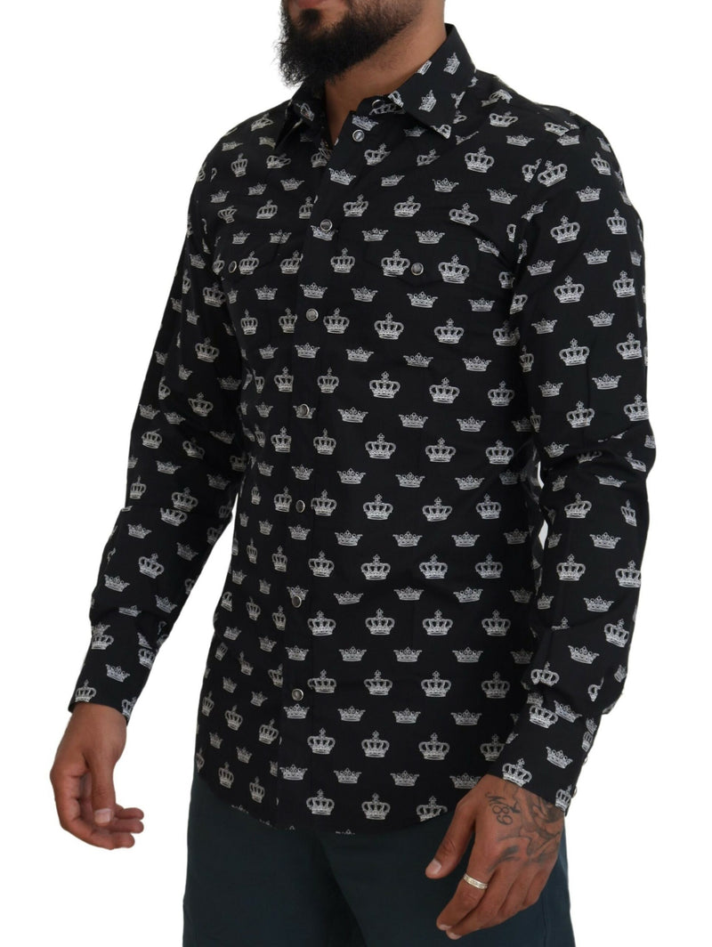 Camisa formal de estampado de corona elegante Fit Slim Fit