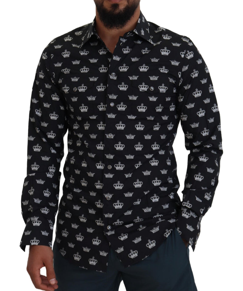 Camisa formal de estampado de corona elegante Fit Slim Fit