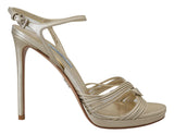 Elegante goldene Stiletto -Ferse Sandalen