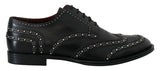 Elegante besetzte schwarze Derby -Schuhe