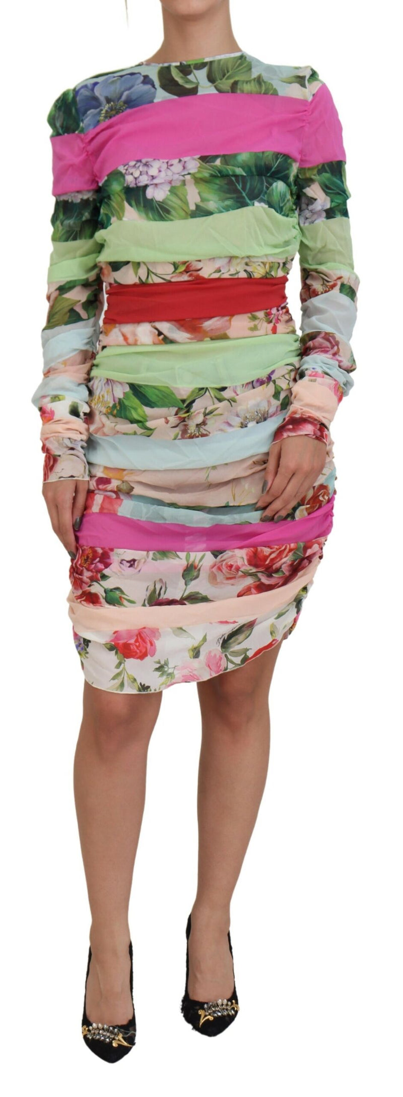 Robe en soie de la gaine florale