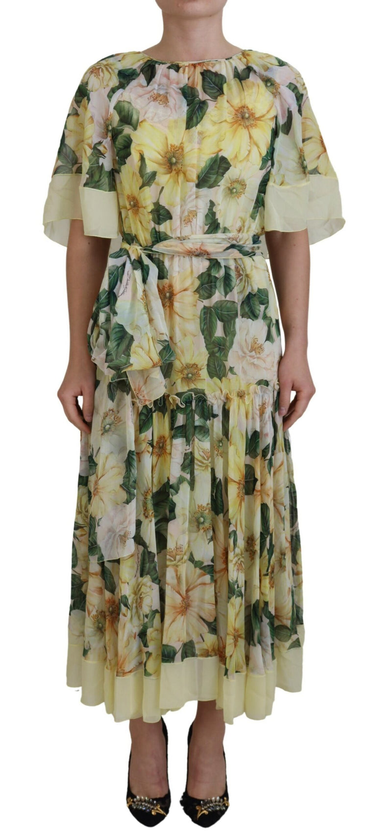 Robe maxi florale élégante en soie