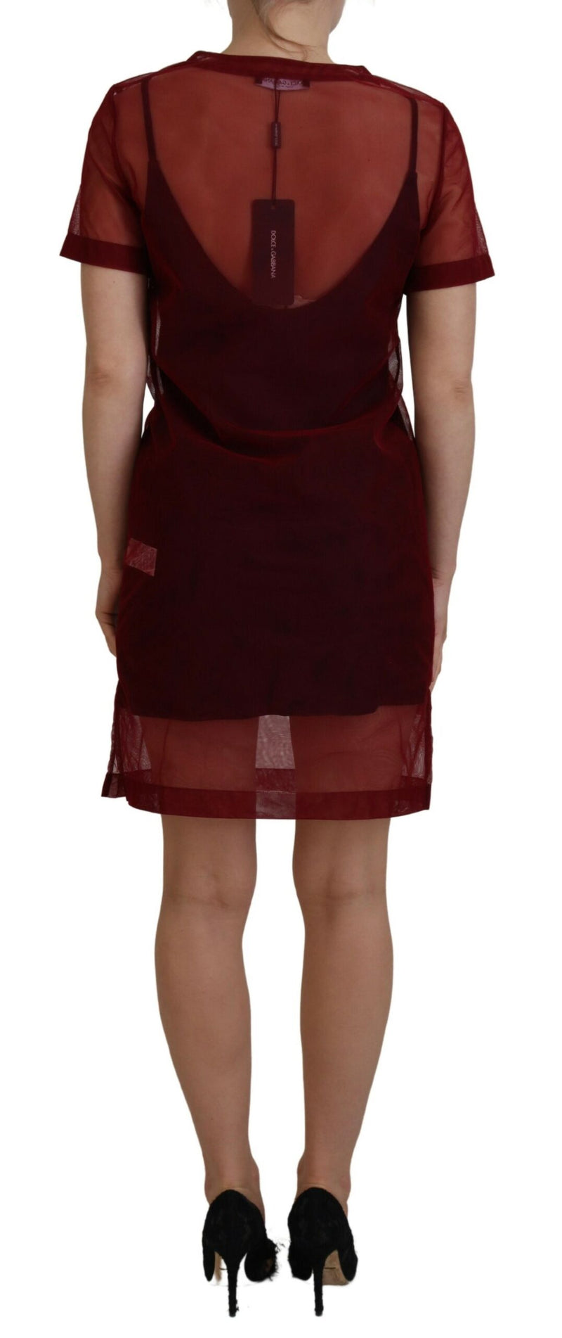 Maroon Mini Shift Dress - Ιταλική κομψότητα