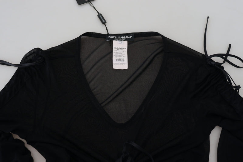 Robe corporelle élégante en soie noire noire