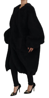 Elegante giacca da overcoat Black Cashmere Blend