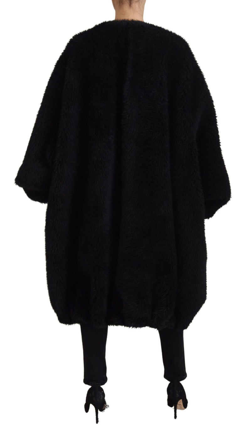 Elegante giacca da overcoat Black Cashmere Blend