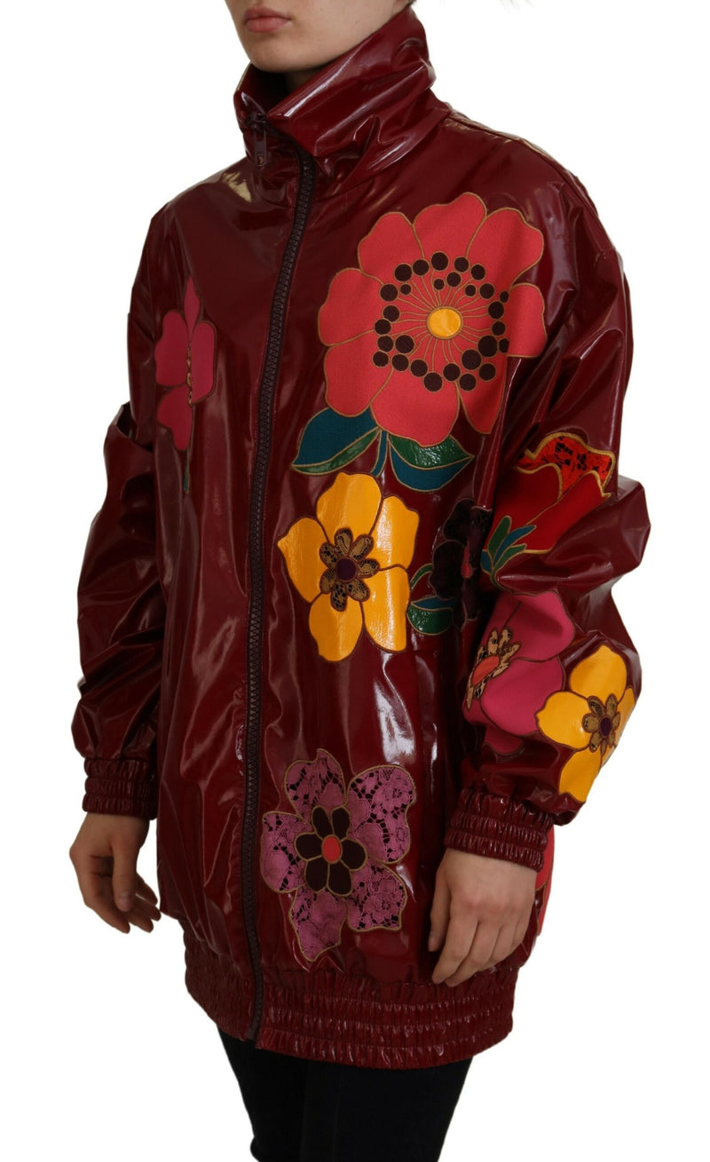 Kastanienbraune Blumen -Luxusjacke