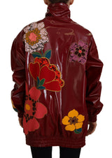 Chaqueta de lujo floral marrón