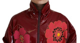 Chaqueta de lujo floral marrón