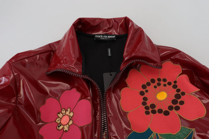 Kastanienbraune Blumen -Luxusjacke