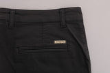 Eleganti pantaloni di cotone grigio-fit