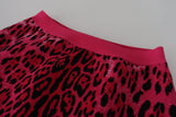 Mini gonna leopardo rosa in alto in vita elevata chic