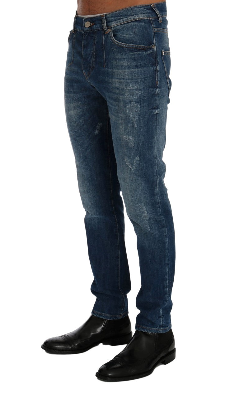 Jeans di lavaggio blu chic slim fit