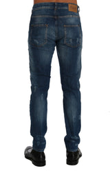 Jeans di lavaggio blu chic slim fit