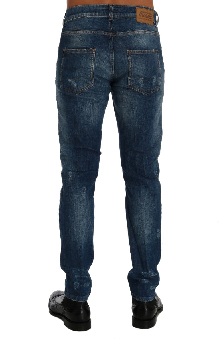 Jeans de lavage bleu chic slim fit