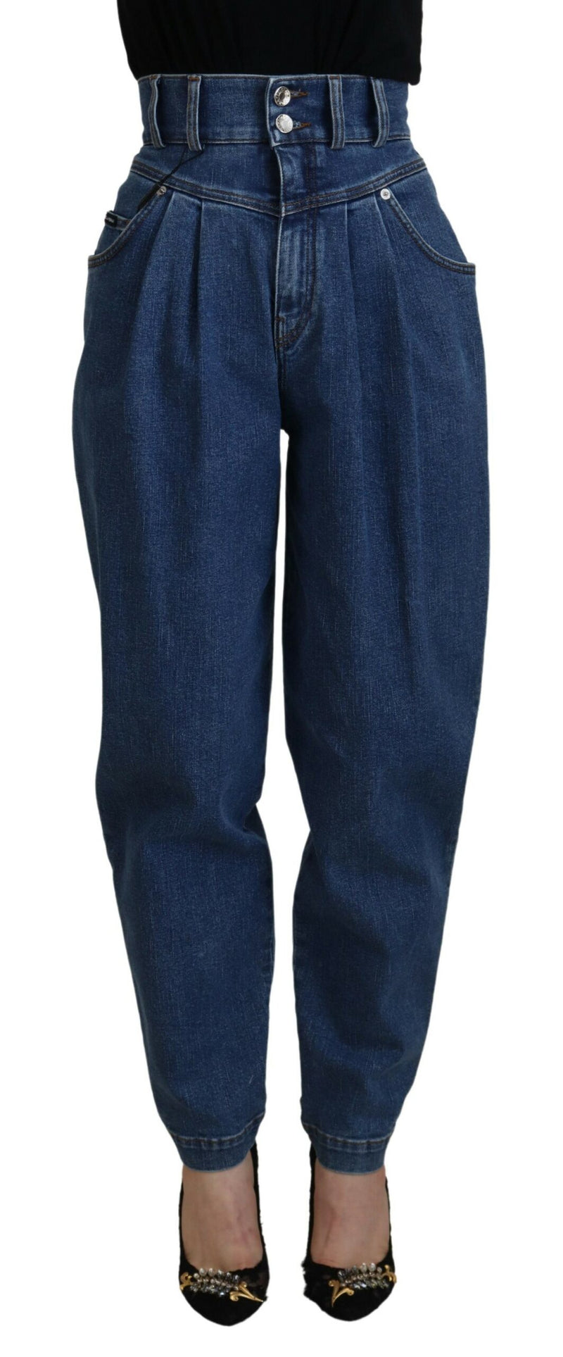 Elegante Hochtaille Blue Jeans