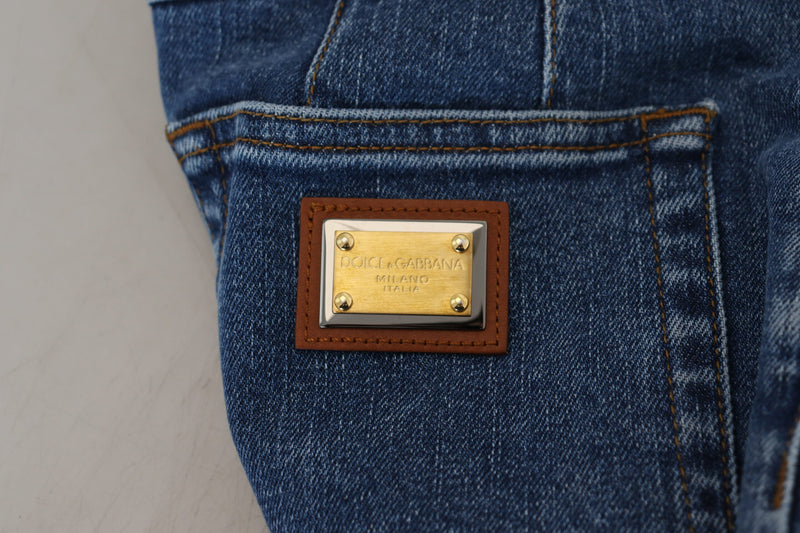 Eleganti jeans blu in vita alta