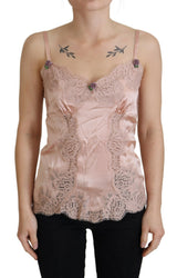 Elegante top in lingerie di seta rosa