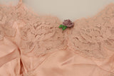 Top de lingerie en soie rose élégante