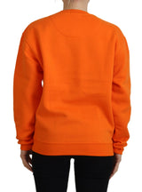 Chic Orange Printed Long Sleeve Pullover πουλόβερ