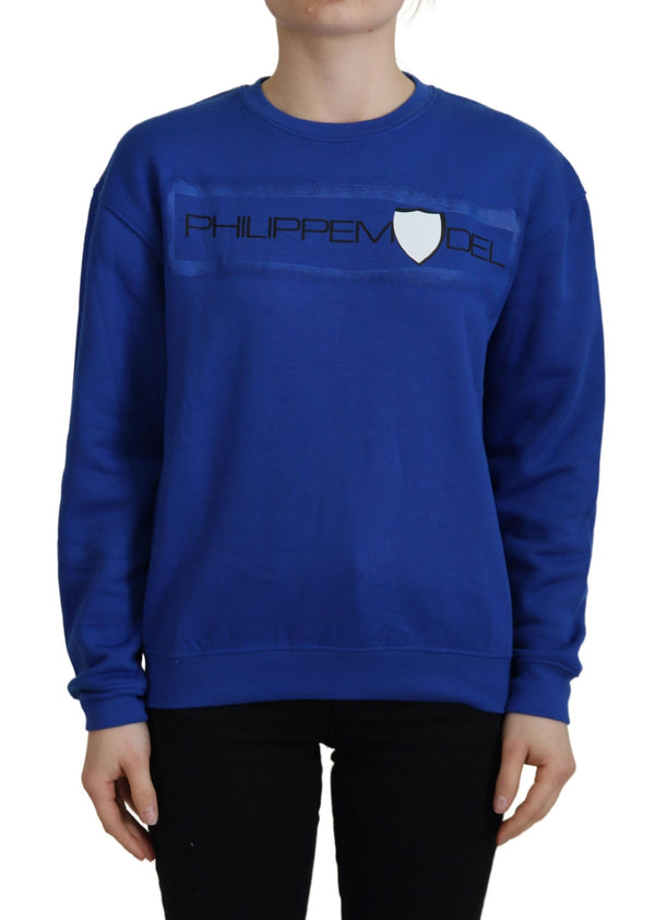 Maglione pullover a manica lunga blu chic