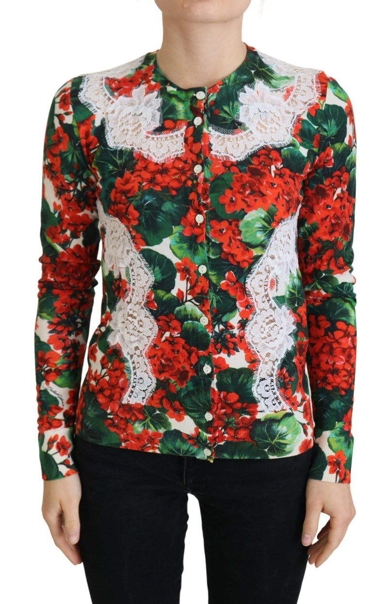 Κομψό Floral Crewneck Cardigan