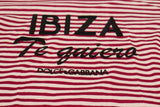 Exklusive gestreifte Ibiza Crew Neck -T -Shirt