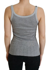 Top modal-coton sans manches gris chic