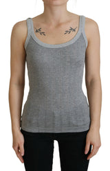 Top modal-coton sans manches gris chic