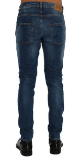 Jeans en détresse bleu slim chic