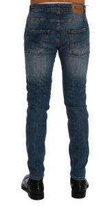 Schlanker italienischer Denim - Schlanke Fit Blue Jeans